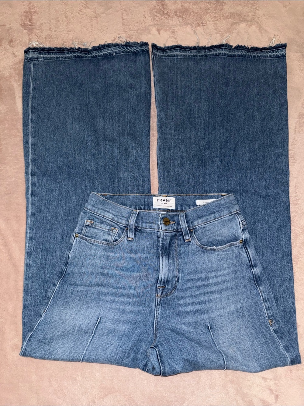 Frame denim high rise le palazzo flare jean size 26/L33/1/2 - Picture 5 of 16